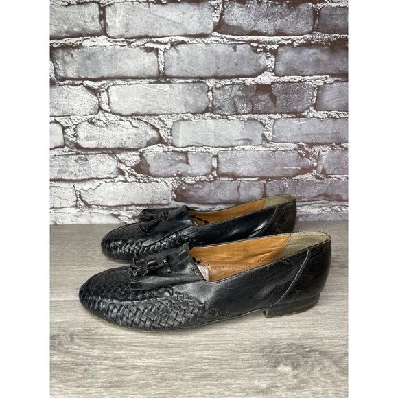 Roger Bowman’s Black Leather Basketweave Kiltie Tassel Loafer Dress Shoes Men 10 main image 14